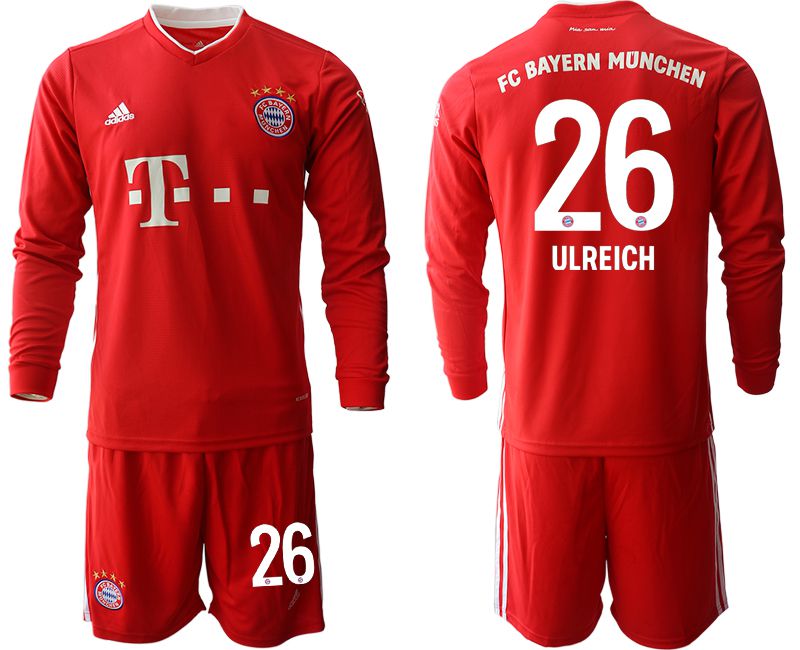 Men 2020-2021 club Bayern Munich home long sleeves #26 red Soccer Jerseys->bayern munich jersey->Soccer Club Jersey